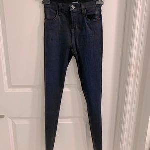 JBrand Alana Cropped Skinny in Coated Blue size 24